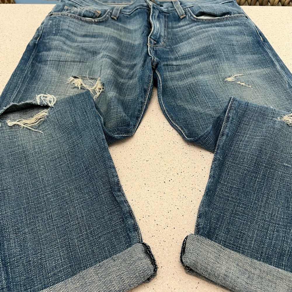 Current Elliott the boyfriend distressed jeans size 24